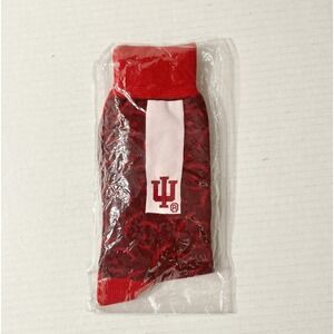 Indiana University Hoosiers Mens Crew Socks Crimson Red IU Logo Collegiate Gear